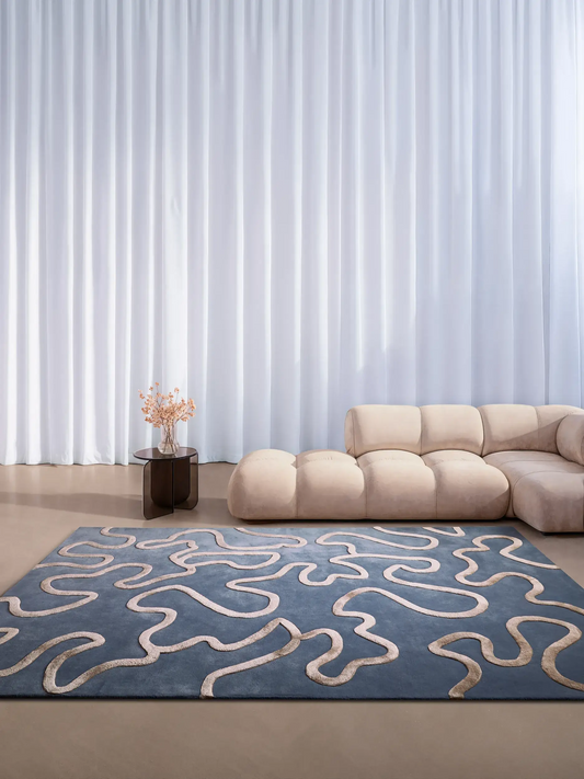 Elegant Heritage Rug – Rose & Blue Harmony