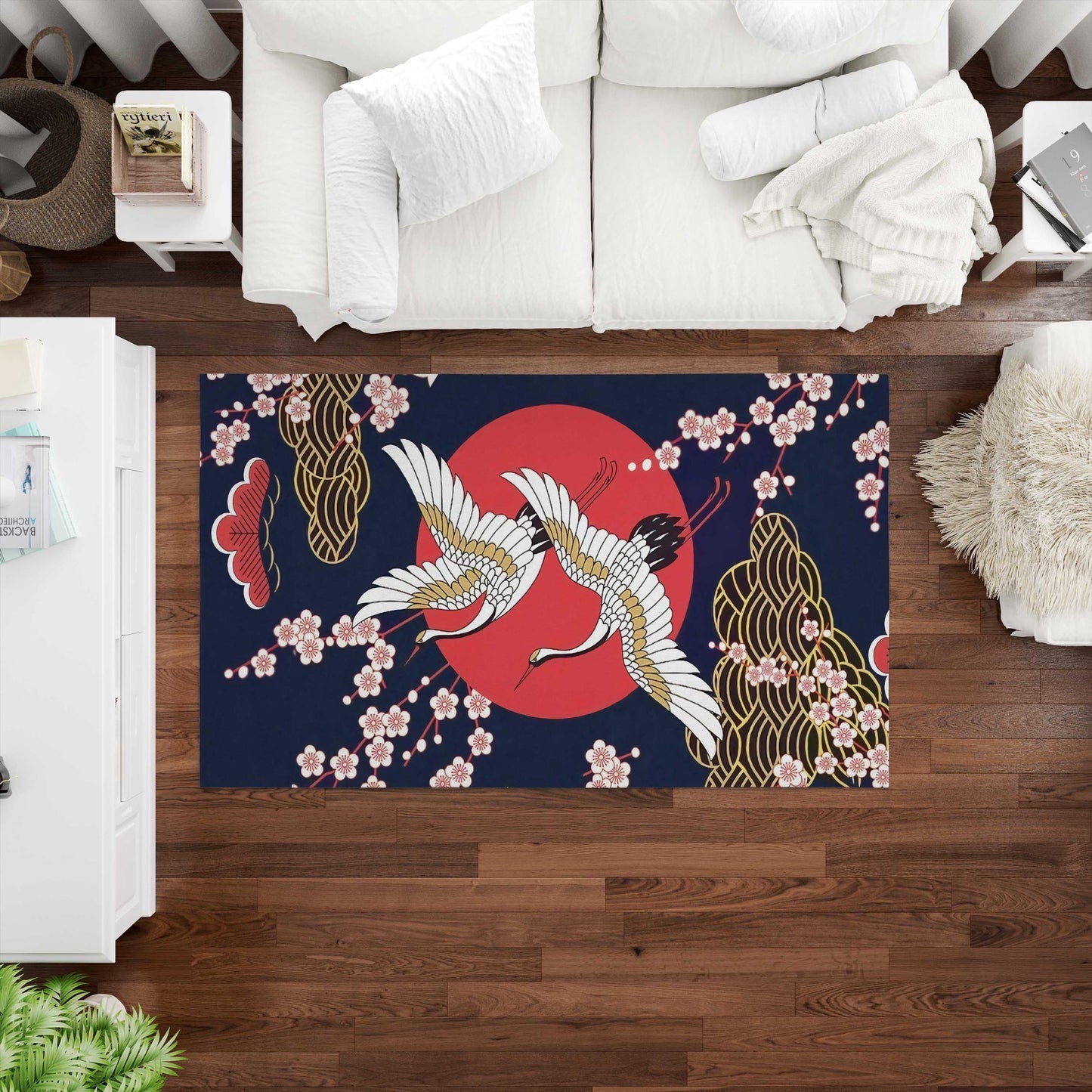 Red Sun Sakura Blossom Carpet