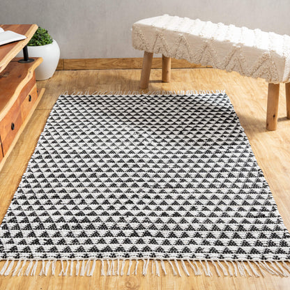 Mono Symmetry Chindi Rug