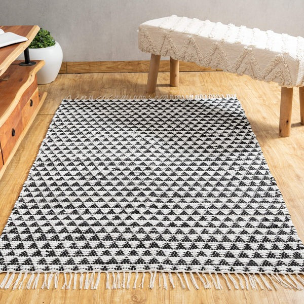 Mono Symmetry Chindi Rug