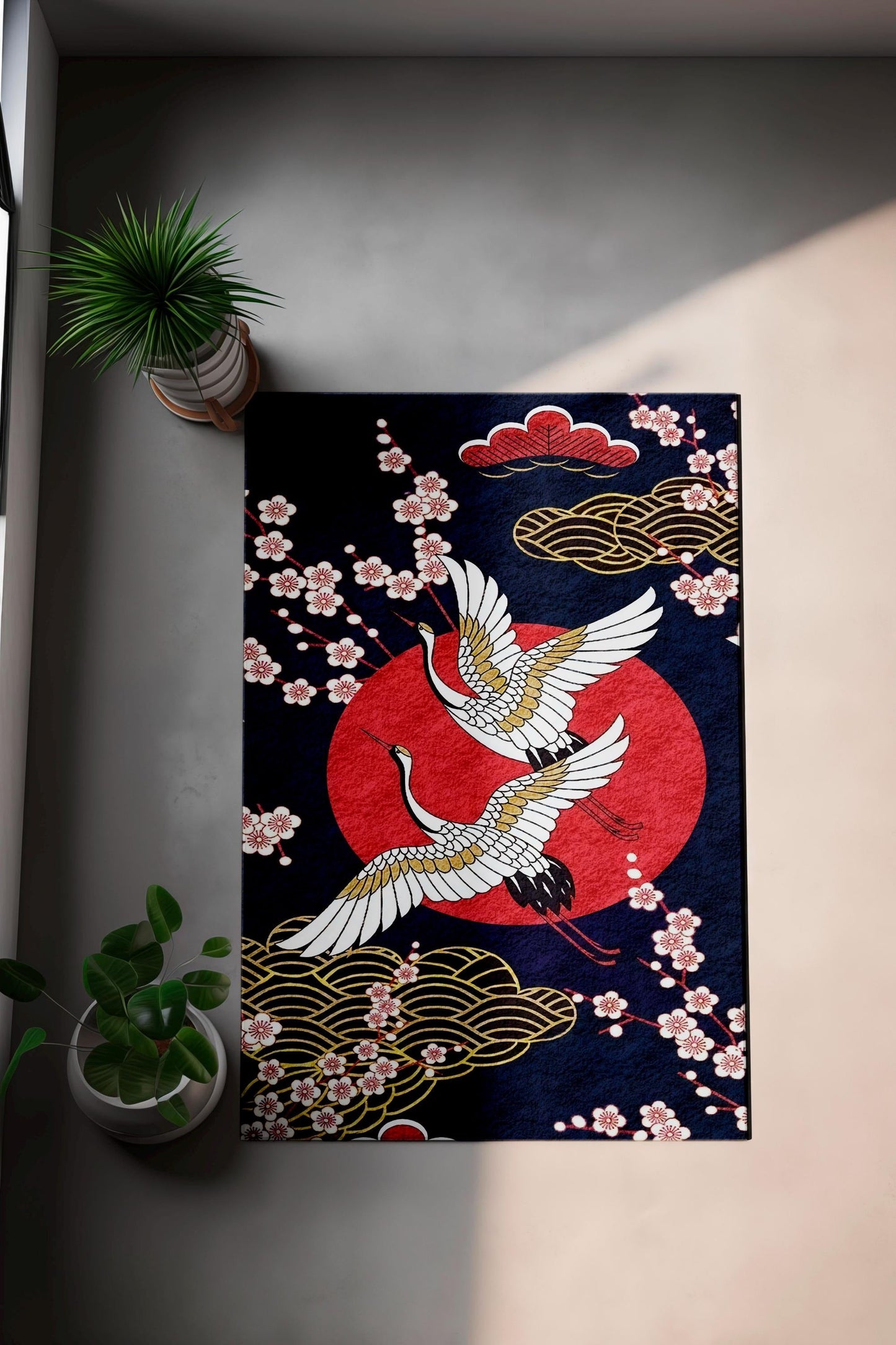 Red Sun Sakura Blossom Carpet